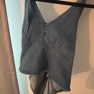 Hollister Women's Blue Denim Top